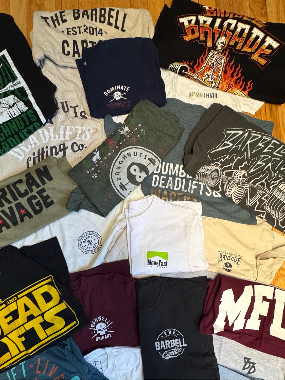 RARE 27 Lifting shirts Barbell Brigade MFLH Doughnuts Deadlifts Barbell Cartel - Picture 3 of 9